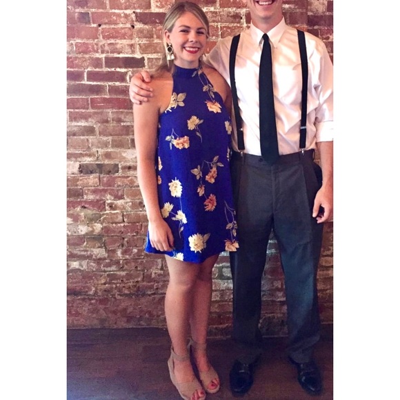 🌸 “Flower Power” Halter Bow Tie Print Swing Dress - Picture 7 of 16